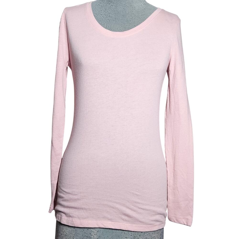 Pink Long Sleeve Cotton Blend Tee Size Small
